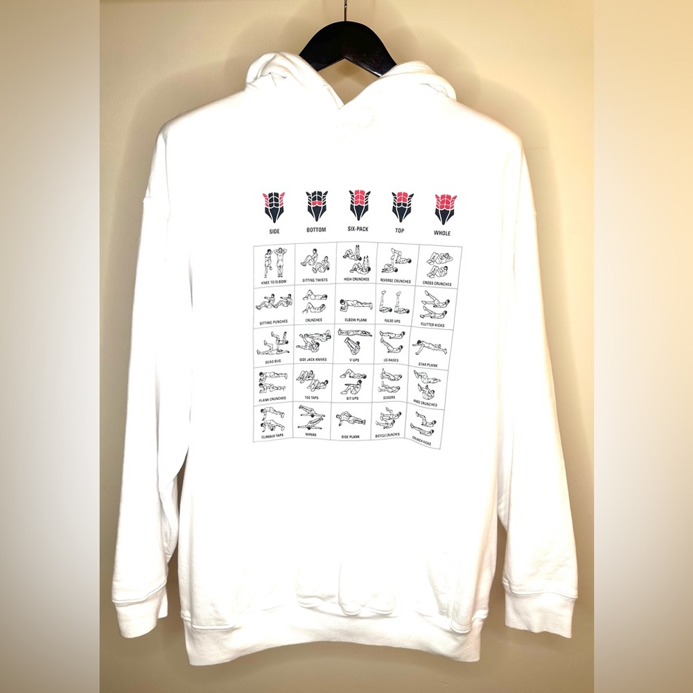 Balenciaga Abs Work Out Print Oversized Hoodie